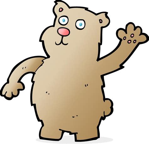 cartoon waving bear 12286207 Vector Art at Vecteezy