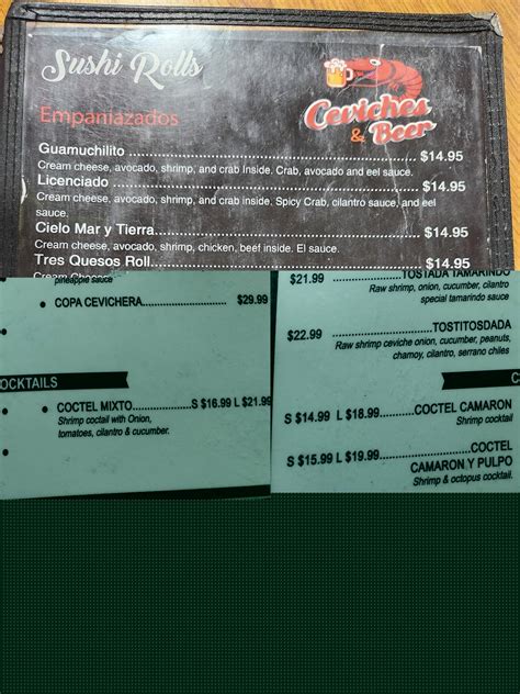 Menu At Ceviches And Beer Kerman Ca Pub And Bar Kerman