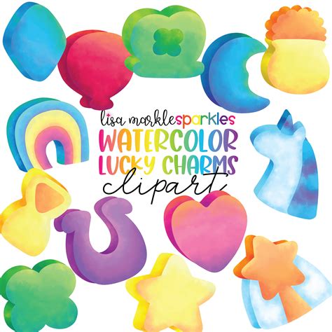 Watercolor Saint Patrick’s Day Lucky Charm Marshmallow Clipart - Lisa ...