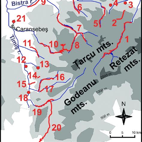 Altitudinal Map Of The Arcu Mountains Southern Carpathians