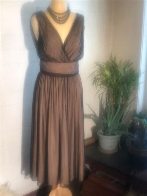 Nude Illusion Dress Black Tulle Overlay Full Sweep Gem