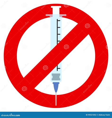 Nessun Illustrazione Di Vettore Del Segno Di Proibizione Delle Droghe