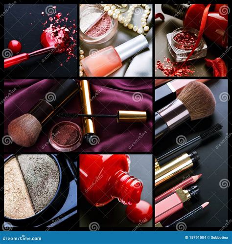 Professional Make Up Collage Stock Photo Image Of Dark Cosmetics