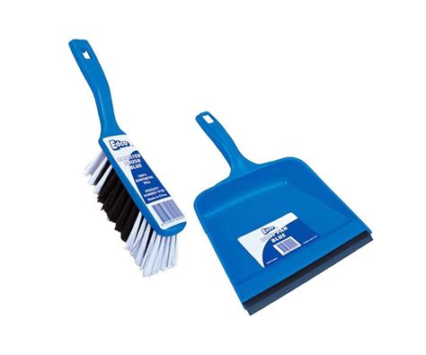 Edco Dust Pan Brush Set Blue Agrade Cleaning Supplies