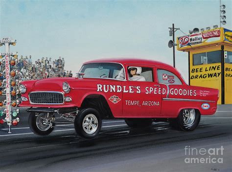 1955 Chevy Gasser Drawing By Paul Kuras Pixels