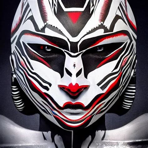 Symmetry A Female Transformer With Tribal Paint Stable Diffusion