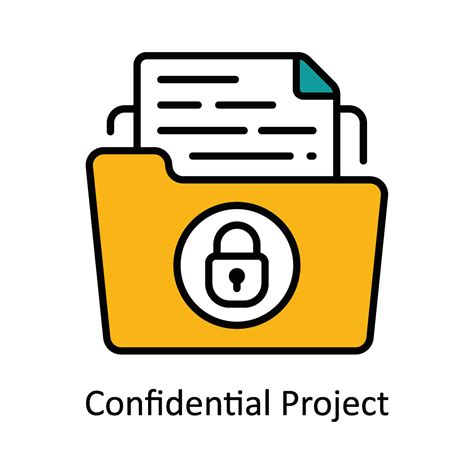 Confidential Project Vector Fill Outline Icon Design Illustration