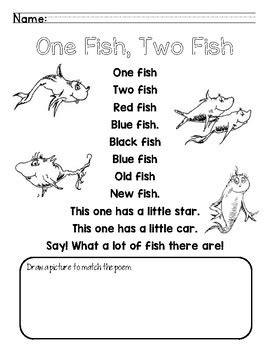 One Fish, Two Fish Poem by Lindsey Tighe | Teachers Pay Teachers