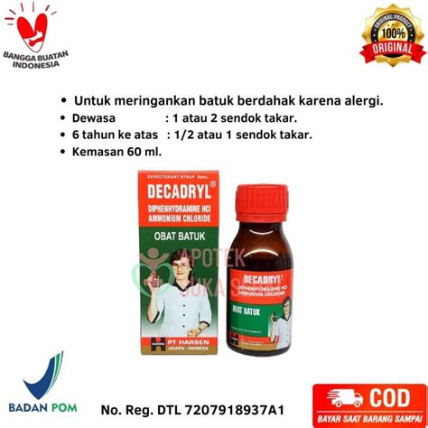 DECADRYL EXPECTORANT SIRUP 60 ML Lazada Indonesia