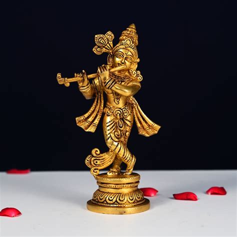 Buy This Brass Krishna Idol Statue Height 9 Inch Devsabha