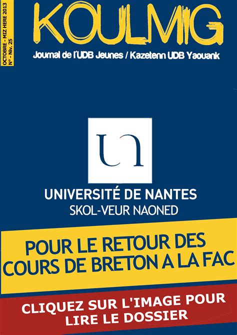 Koulmig Universit De Nantes Pour Le Retour Des Cours De Breton