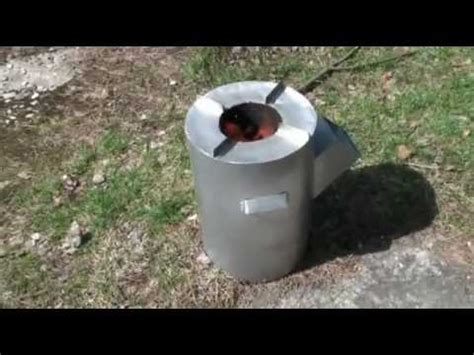 Diy Biomass Burning Rocket Stove Gravity Feed Youtube