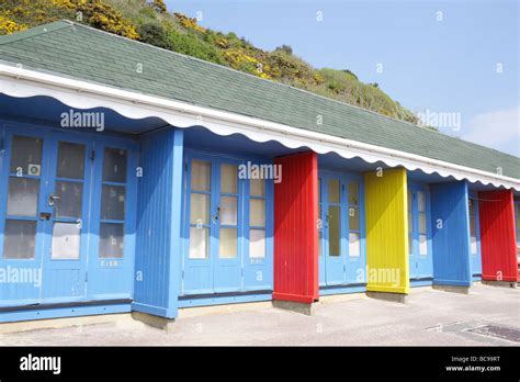 Beach Beaches Front Hut Huts Row Sea Seafront Seaside Hi Res Stock