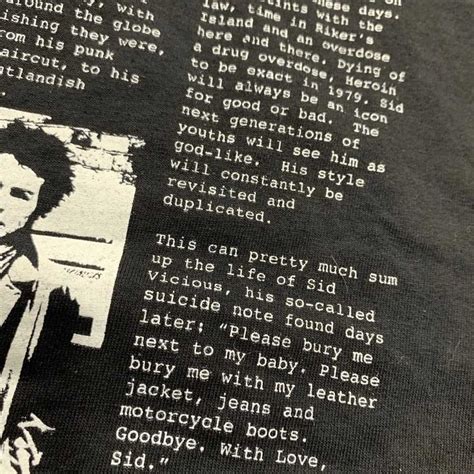 Vintage Sid Vicious Sex Pistols Tee Gem