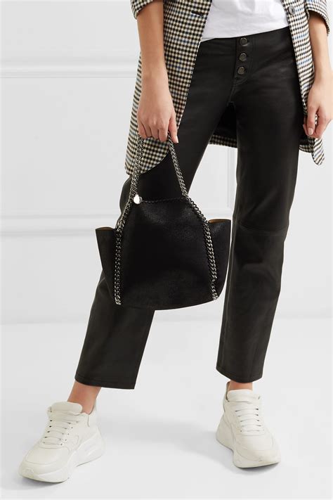 Black The Falabella Mini Reversible Faux Brushed Leather Tote Stella