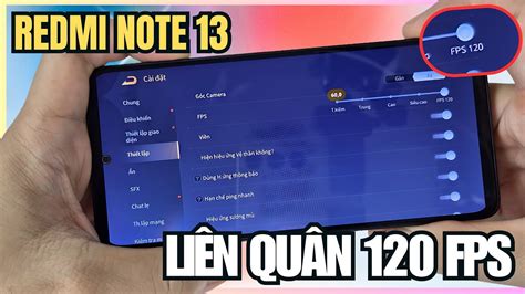 Test game Liên quân Max Setting 120 FPS trên Redmi Note 13 Bi test