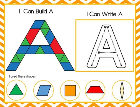 Printable Alphabet Pattern Block Mats Audit Student