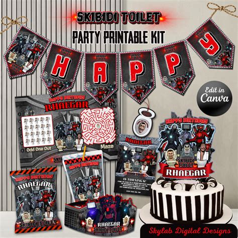 Skibidi Toilet Party Printable Kit Skylab Digital Designss Ko Fi