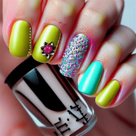 Beautiful Colorful Swarovski Nail Art Creative Fabrica