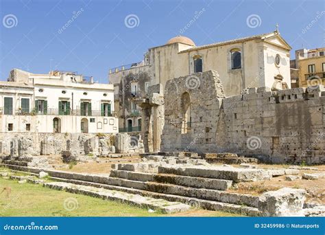 Temple Of Apollo In Syracuse Stock Photo Image Of Ruins Sicily 32459986