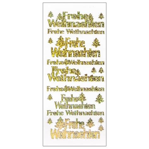 Sticker Frohe Weihnachten Holografie Folie Gold Weihnachts Sticker