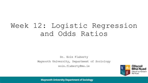 Logistic Regression And Odds Ratios Youtube