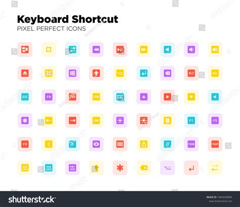 Keyboard Shortcut Pixel Perfect Icons Stock Vector Royalty Free 1964595889 Shutterstock