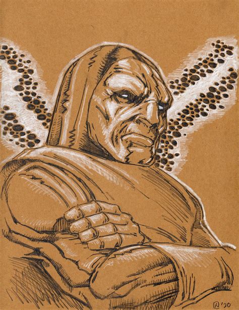 Pencil Original Darkseid Etsy Toned Paper Art Darkseid