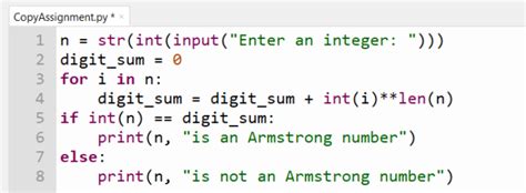 Python Check Armstrong Number Using For Loop Copyassignment