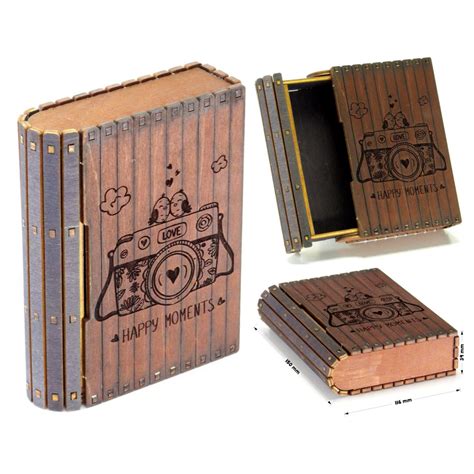 Slider Small Wooden Book Box Template For Diy Projects Book Box Storage