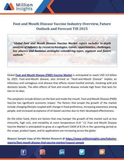 Foot and Mouth Disease Vaccine Industry Overview, Future Outlook and ...