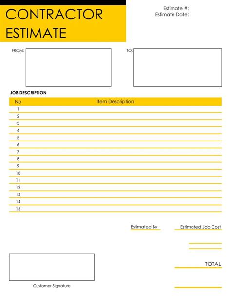 Printable Roofing Estimate Templates Printable Jd