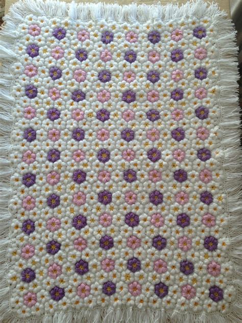 Crochet Baby Flower Blanket, Baby Girl Blanket, Flower Blanket - Etsy