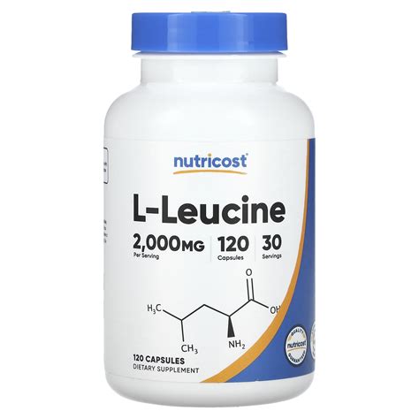 Nutricost L Leucine 2 000 Mg 120 Capsules 500 Mg Per Capsule