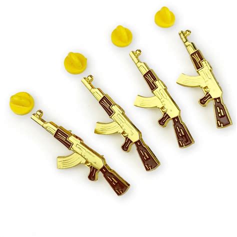 Gold Rifle Enamel Pin Distinct Pins