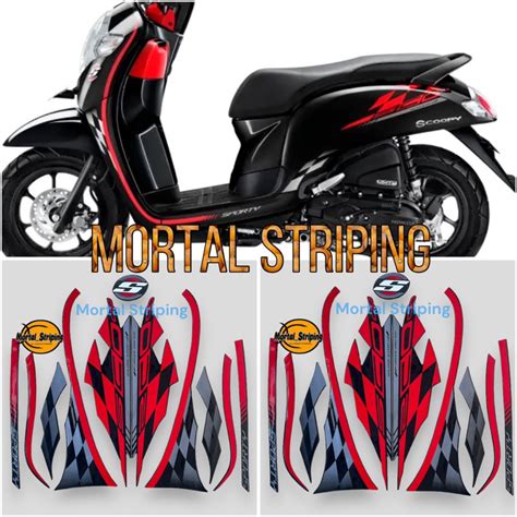 Jual Sticker Striping Lis Les Polet Bodi Motor Honda Scoopy Sporty