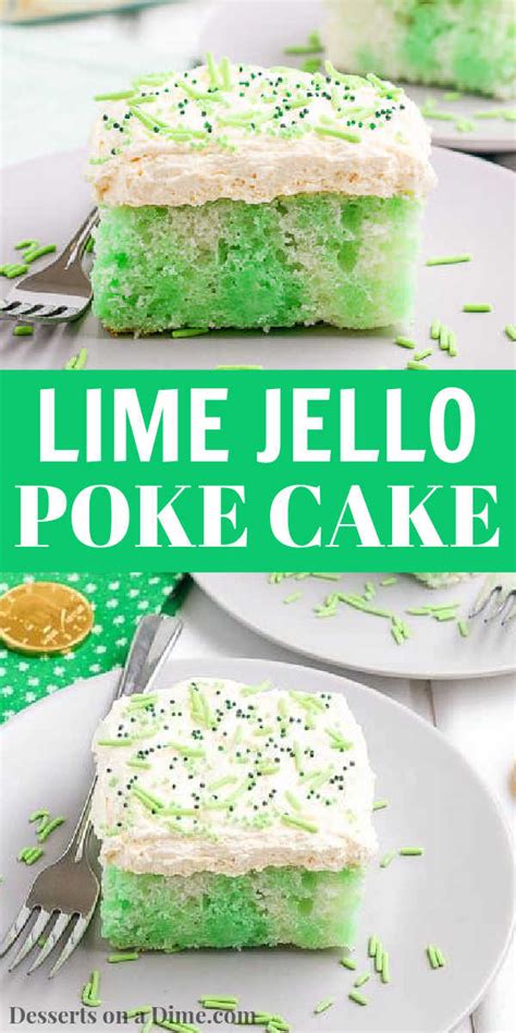 Lime Jello Poke Cake Recipe St Patricks Day Poke Cake