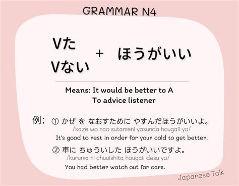 Jlpt N4 Grammar Easy Explanation