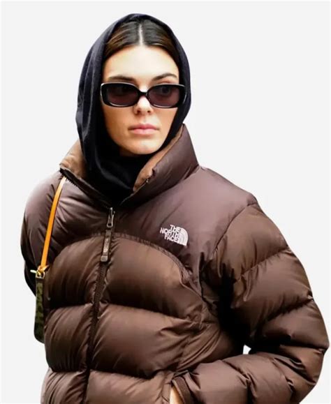 Kendall Jenner Brown North Face Puffer Jacket Jacket Era