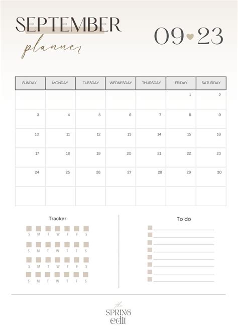 Free Classy September Calendar Templates The Spring Edit