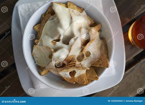 Nachos Chips with Melted Cheese Stock Photo - Image of food, bowl ...