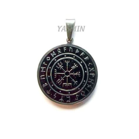 Pendentif Runes Viking Vegvisir Acier Inoxydable