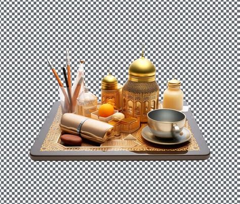 Premium Psd Beautiful Ramadan Themed Desk Organizer Isolated On