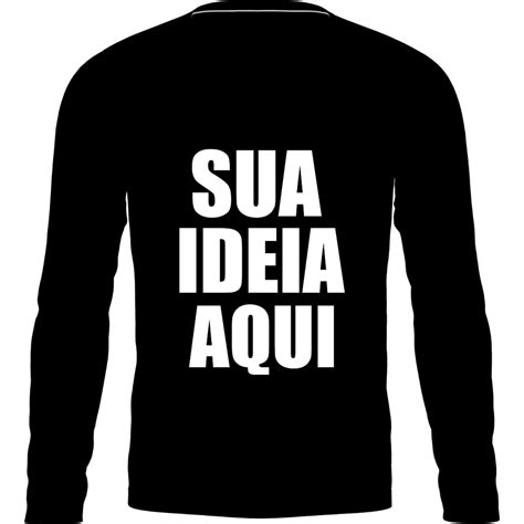 Camiseta Camisa Masculina Manga Longa Personalizada Sua Ideia Aqui Logo