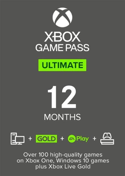 12 Month Xbox Game Pass Ultimate Eu Xbox One Pc Cdkeys