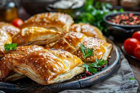 Premium Photo | Turkish Bureks Traditional Borek Meat Filled Pie Many ...