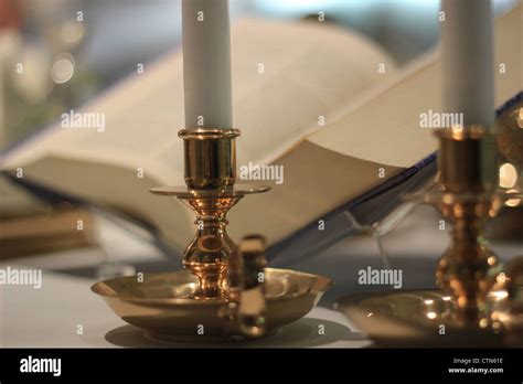 Open Bible And Candle Hi Res Stock Photography And Images Alamy