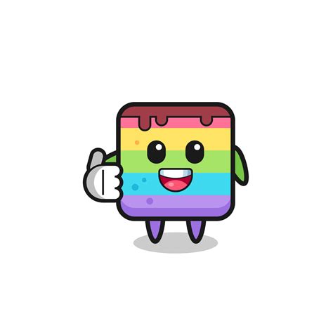 rainbow cake mascot doing thumbs up gesture 4080725 Vector Art at Vecteezy