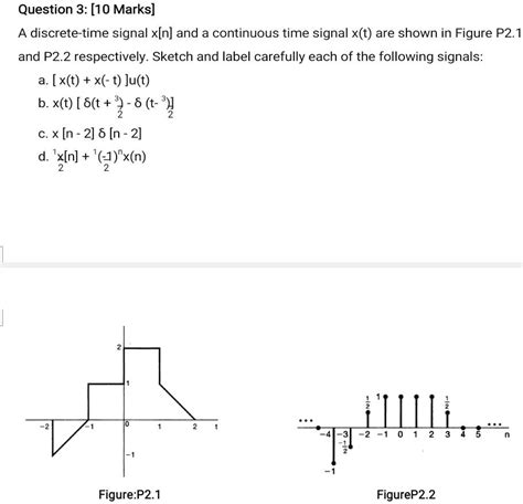 Solved Question 3 10 Marks A Discrete Time Signal X N And A