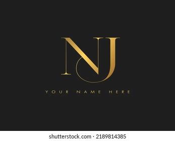 Creative Golden Luxury Njjs Initial Elegant Stock Vector Royalty Free